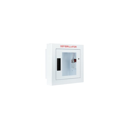 Cubix Safety Semi Recessed, Alarmed, Compact AED Cabinet SR-S